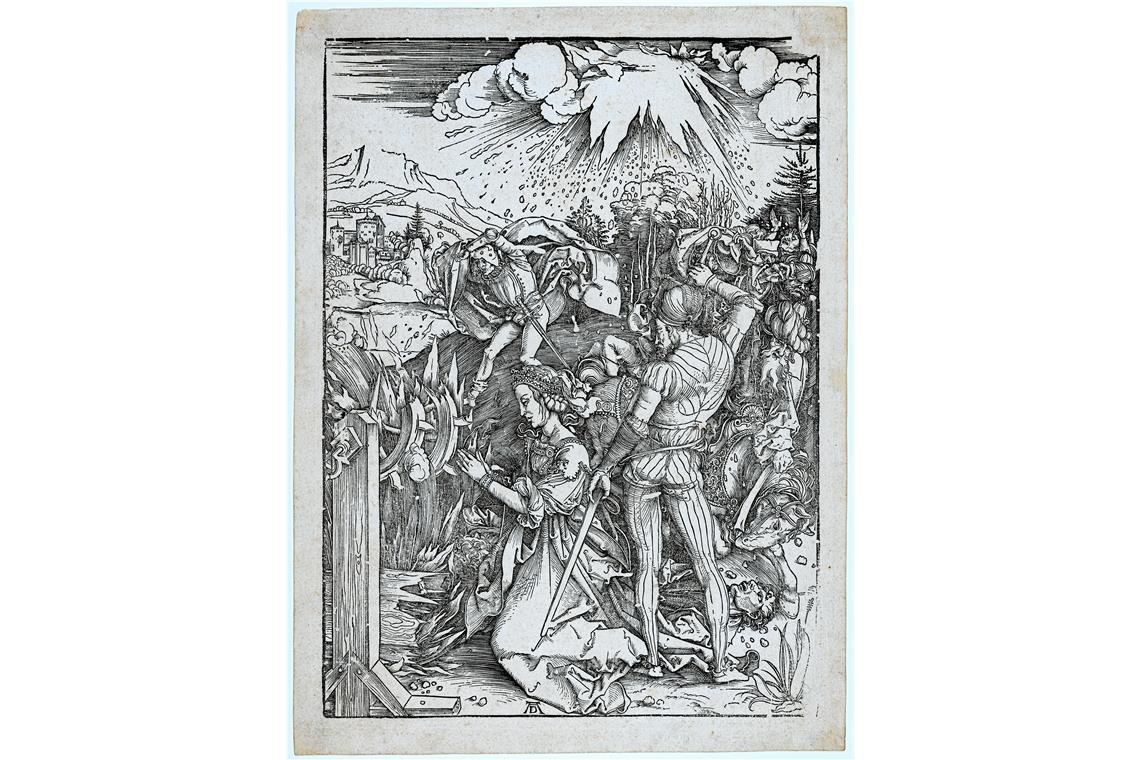  Albrecht Dürer, „Die Marter der Heiligen Katharina“, um 1479, Holzschnitt. Repros: Janine Kyofsky