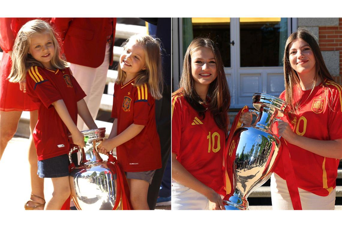 2012 taten sich Leonor (links) und Sofía schwer, den Pokal zu wuppen, heute geht das schon leichter.