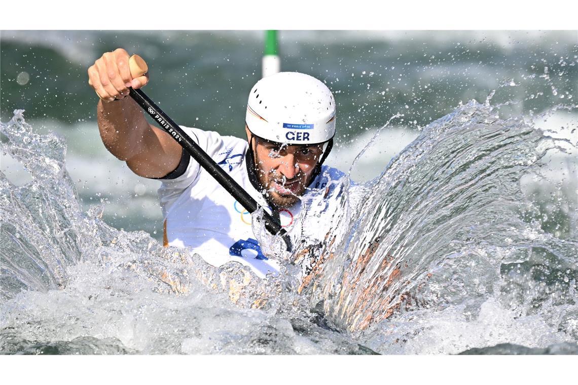 Ab ins Wildwasser: Sideris Tasiadis fährt bei Olympia im Kanu-Slalom.