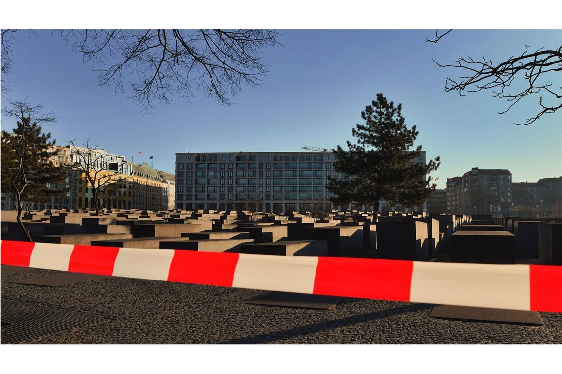 Absperrung am Holocaust-Mahnmal in Berlin.