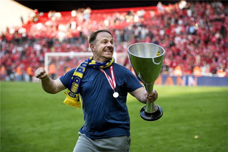 Alexander Zorniger feierte 2018 den dänischen Pokalsieg als Trainer von Bröndby IF.