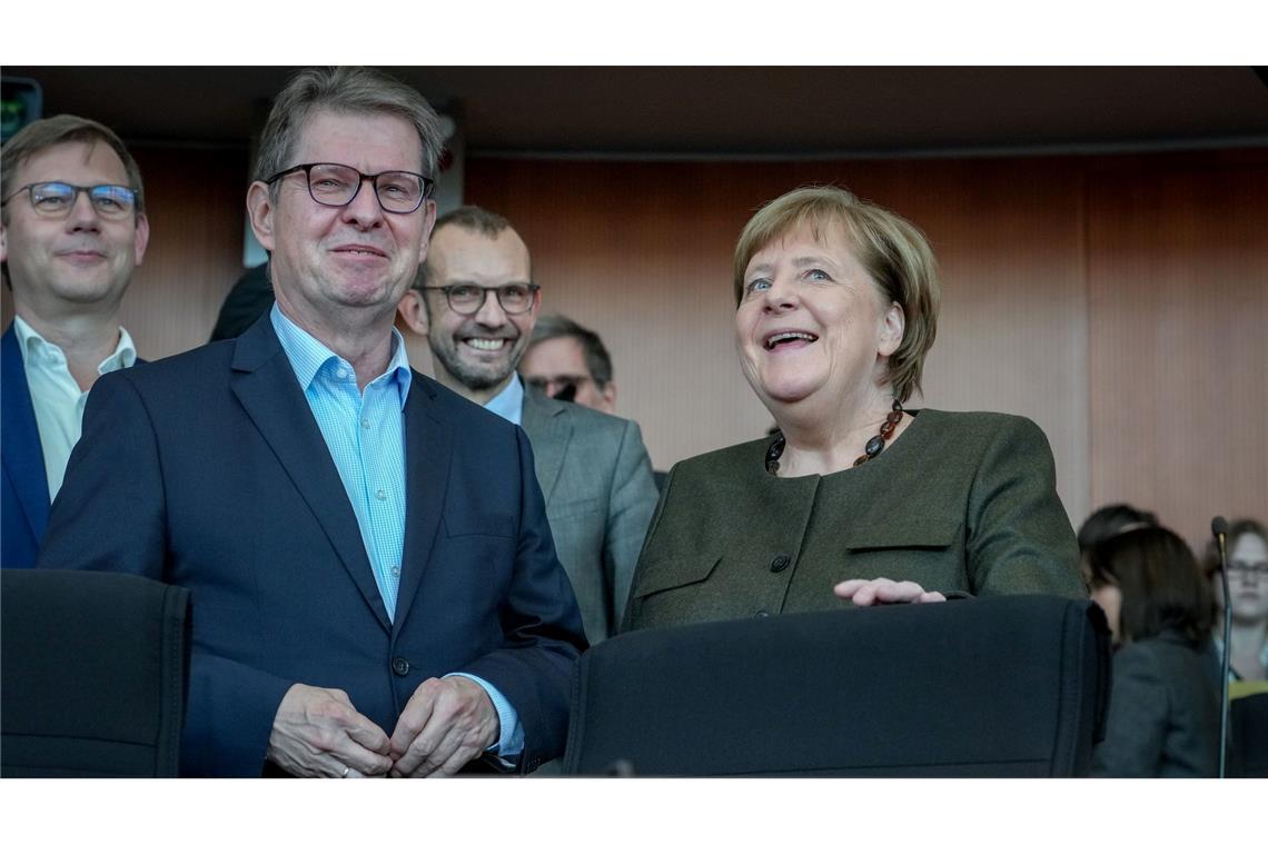 Als letzte Zeugin stand die frühere Bundeskanzlerin, Angela Merkel (CDU), hier mit dem Ausschussvorsitzenden, Ralf Stegner (SPD) den Abgeordneten Rede und Antwort.