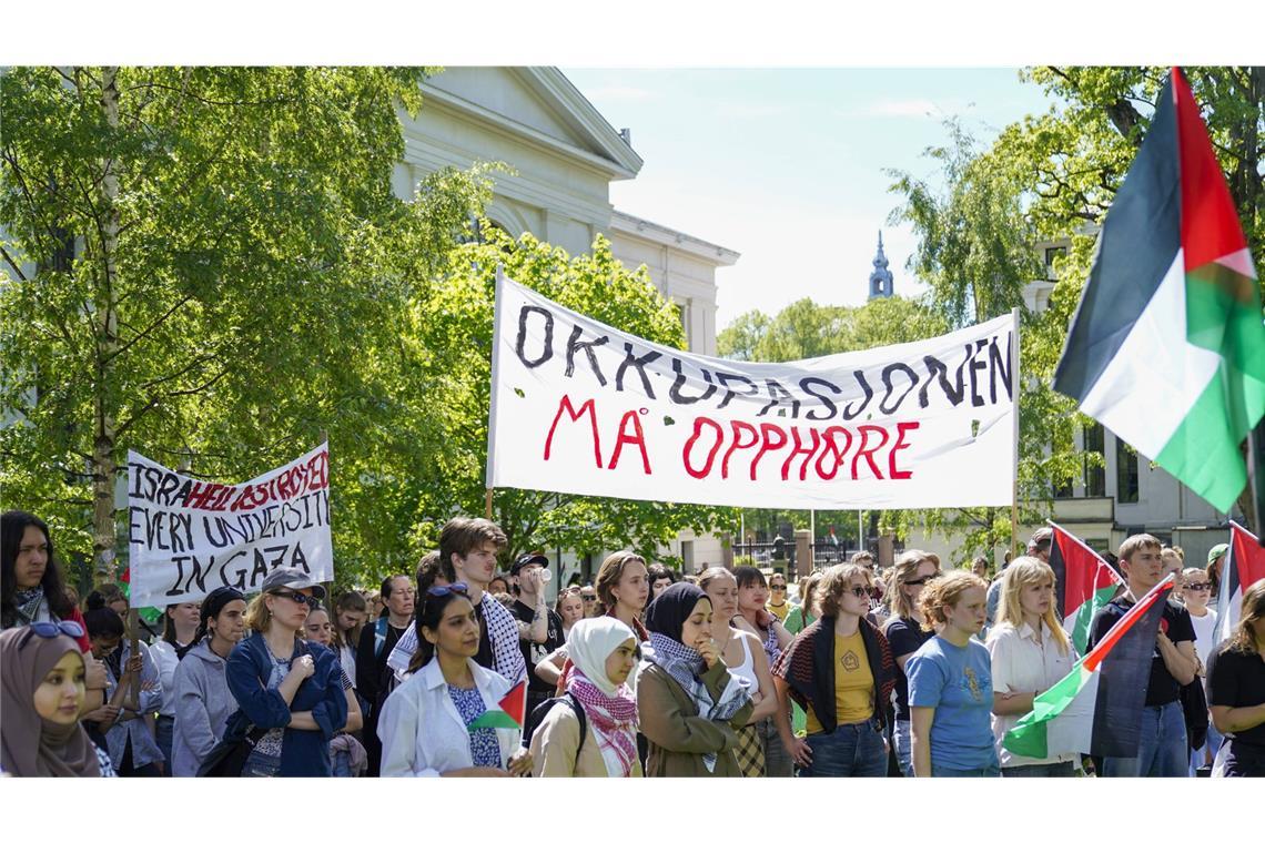 An der Universität Oslo gab es pro-palästinensische Proteste.