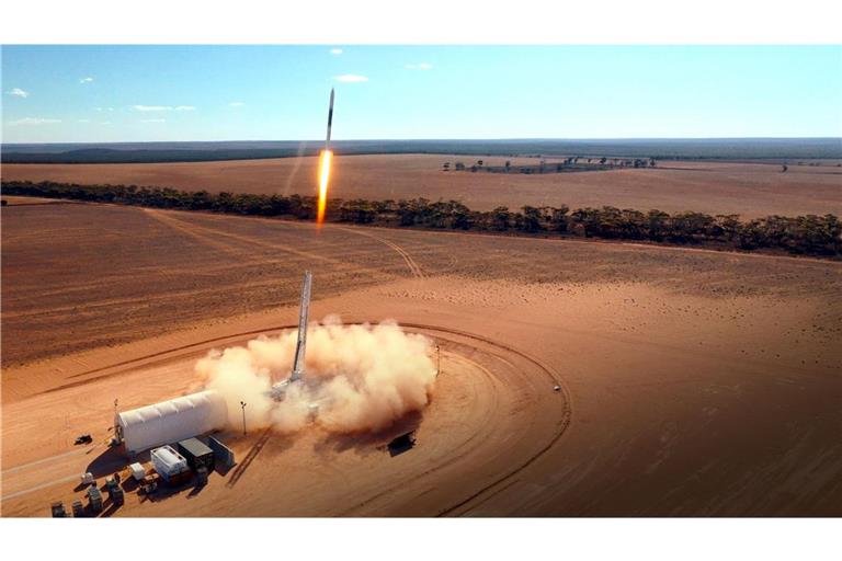 Anfang Mai schoss das Start-up HyImpulse  von einem Standort in Südaustralien  eine zwölf  Meter hohe Rakete in den Himmel.