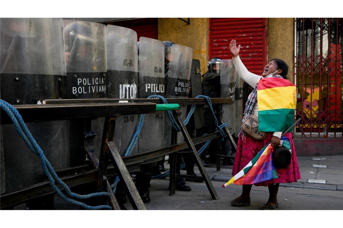 Anti-Regierungs-Demonstration in Bolivien.