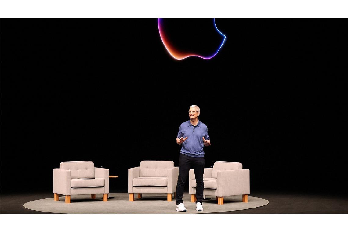 Apple-Chef Tim Cook kündigte am Montag auf seiner Entwicklerkonferenz WWDC viele neue KI-Funktionen an.