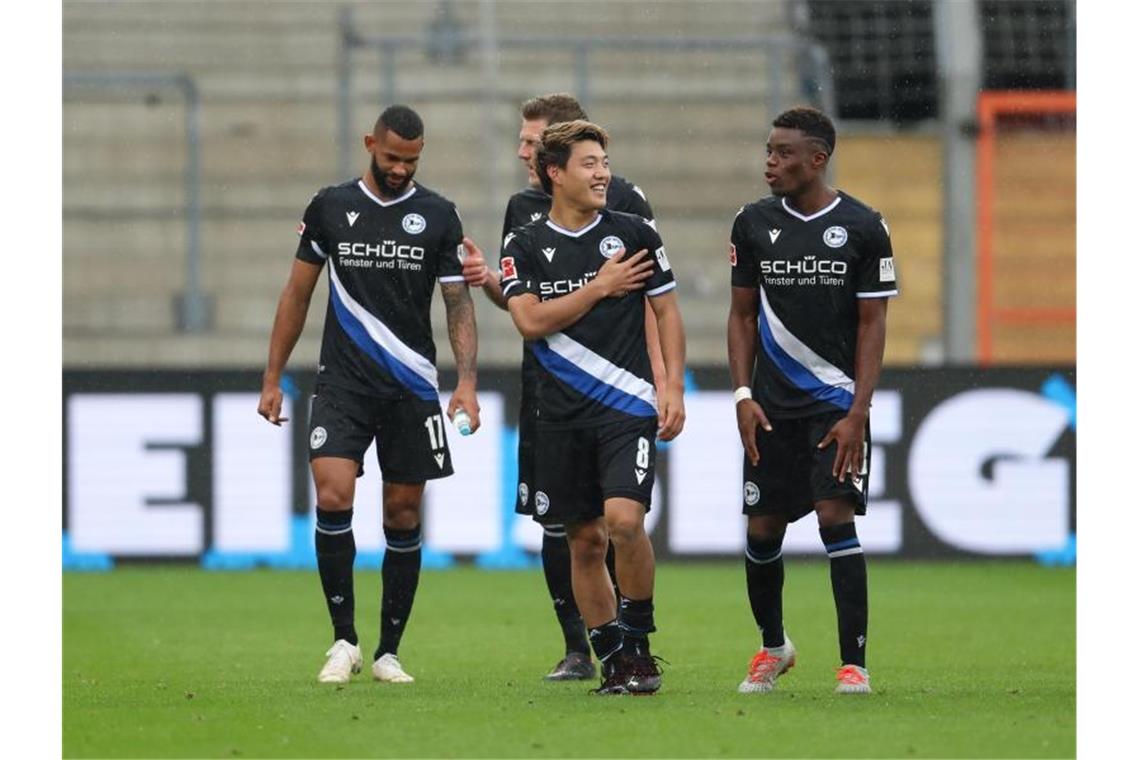 Arminia Bielefeld droht gegen den FC Bayern ein Spiel vor leeren Rängen. Foto: Friso Gentsch/dpa