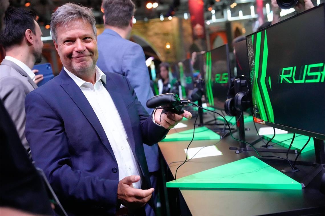 Auch Bundeswirtschaftsminister Robert Habeck (Grüne) kam zur Eröffnung der Gamescom.