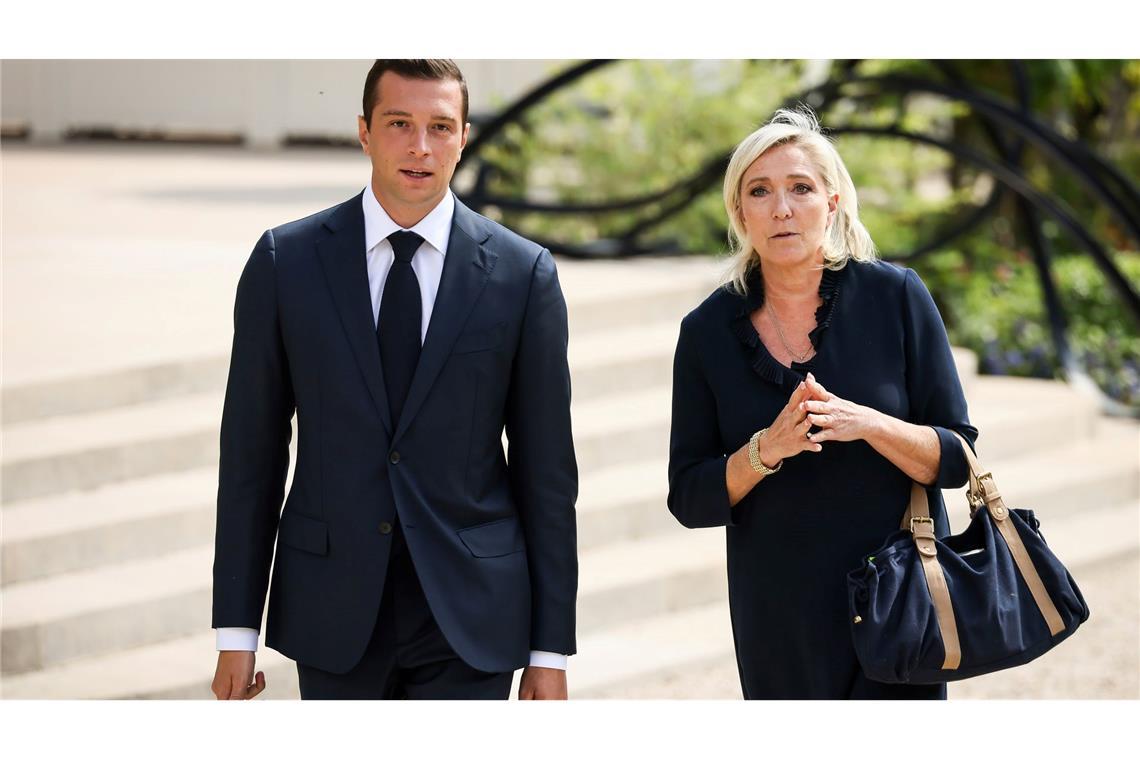 Auch Le Pen und Bardella waren zu Gesprächen im Élysée-Palast.