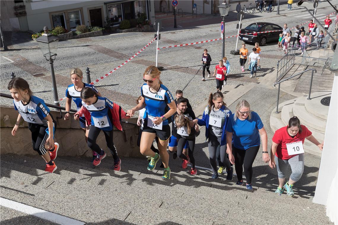 Auf der Strecke müssen viele Treppen bewältigt werden. Foto: Alexander Becher