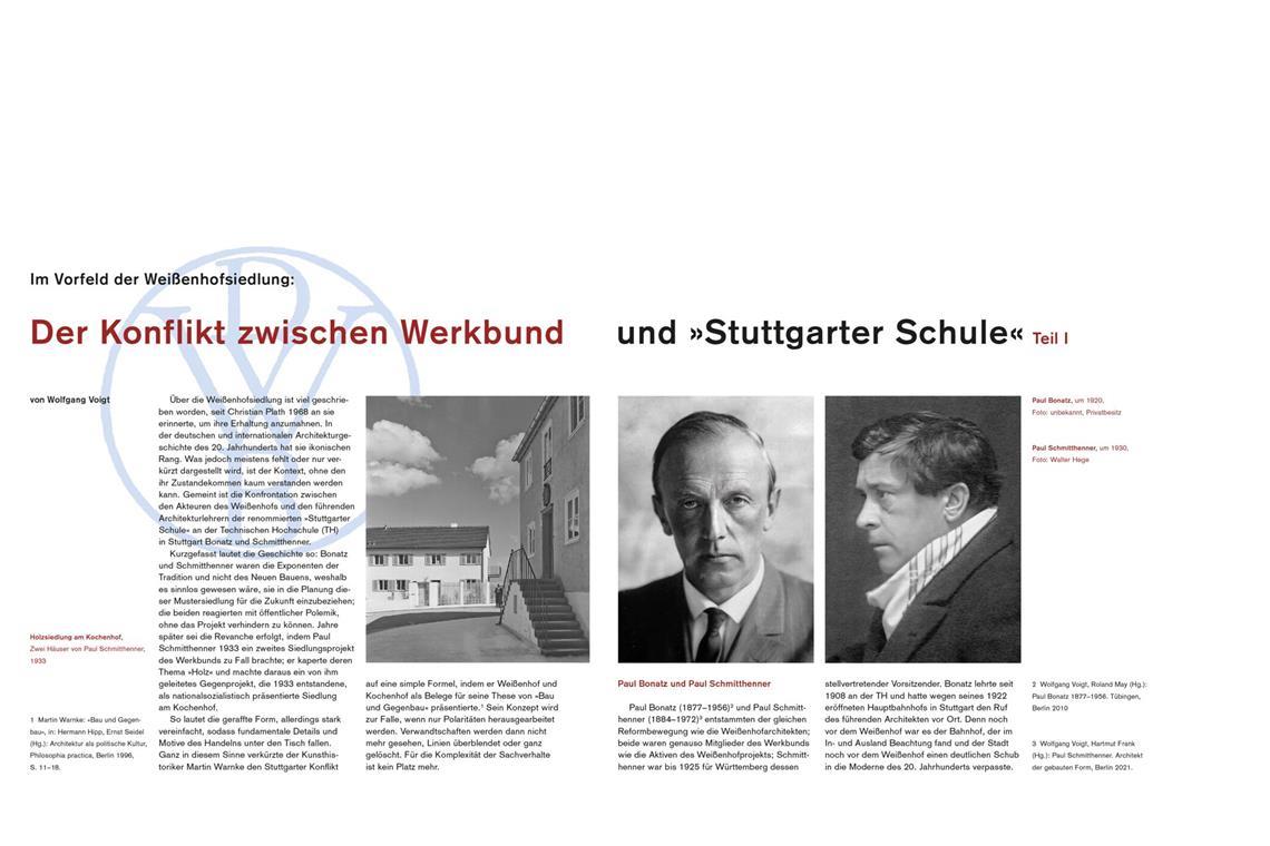 Aufschlussreich ist überdies Wolfgang Voigts Text über die Kritiker der Bauhaus-Bewegung und die Vertreter der „Stuttgarter Schule“.