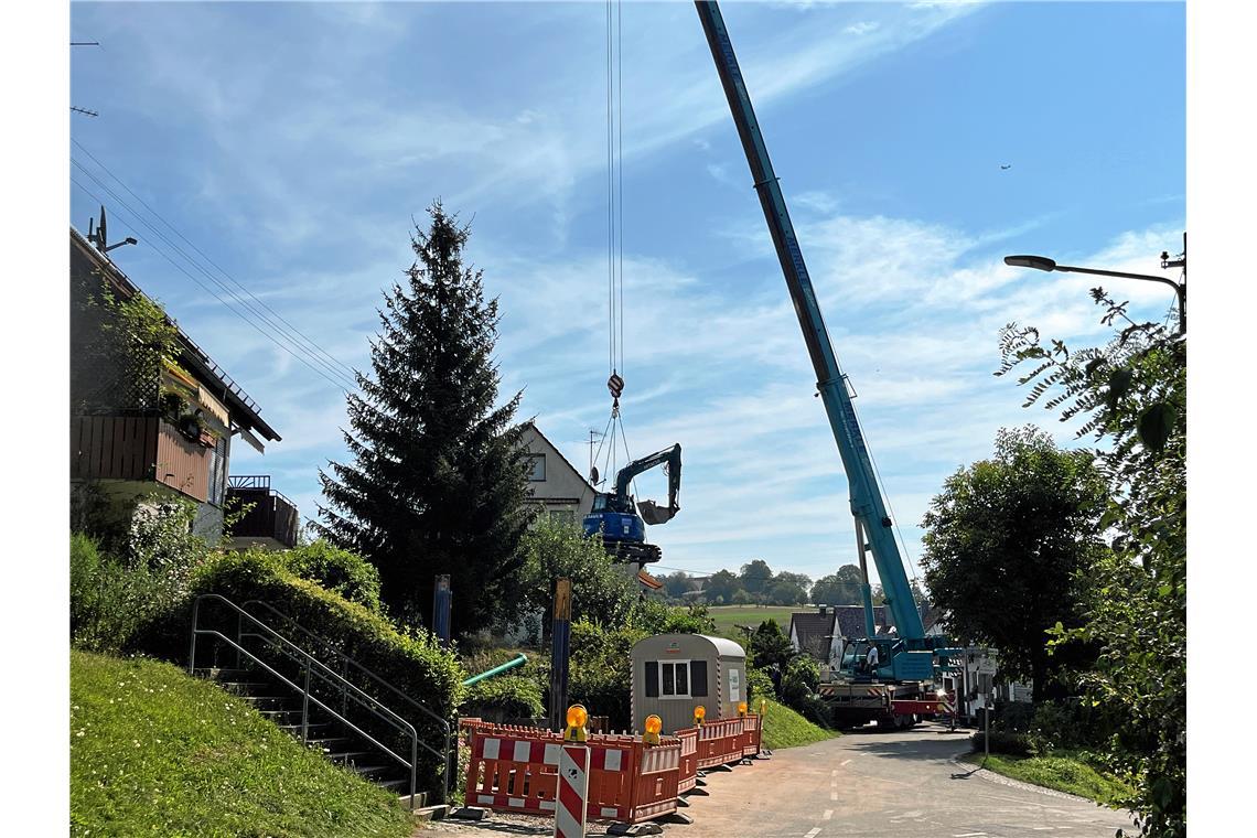 Bagger am Haken.