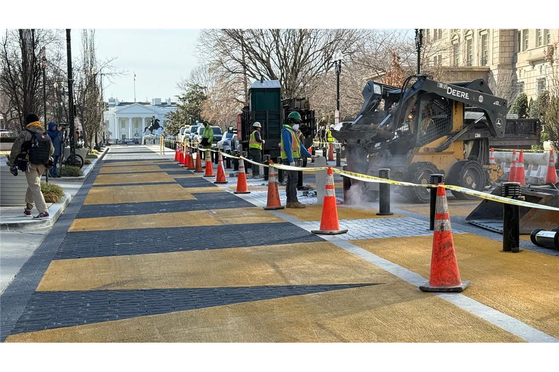 Bauarbeiten vor Trumps Fenster