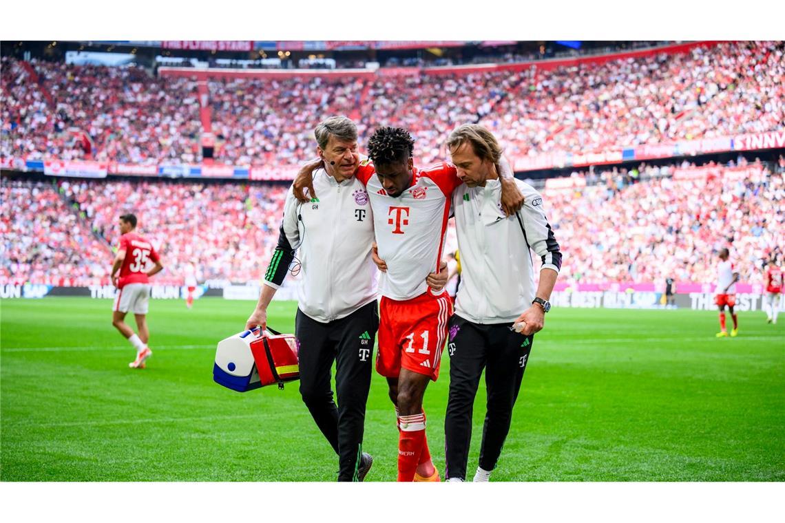 Bayerns Kingsley Coman musste im Spiel gegen Köln verletzt ausgewechselt werden.