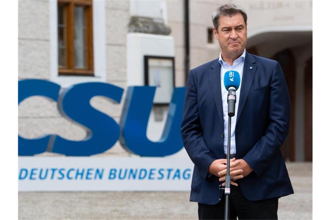 Steuern runter oder nicht - Wohin steuert die Union? Bayerns Ministerpräsident Söder zeigte sich „verwundert“ über Laschets Aussagen zu Steuersenkungen. Foto: Sven Hoppe/dpa