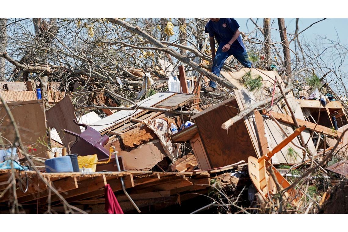 Bei den Tornados wurden - wie hier in Mississippi - Häuser komplett zerlegt.