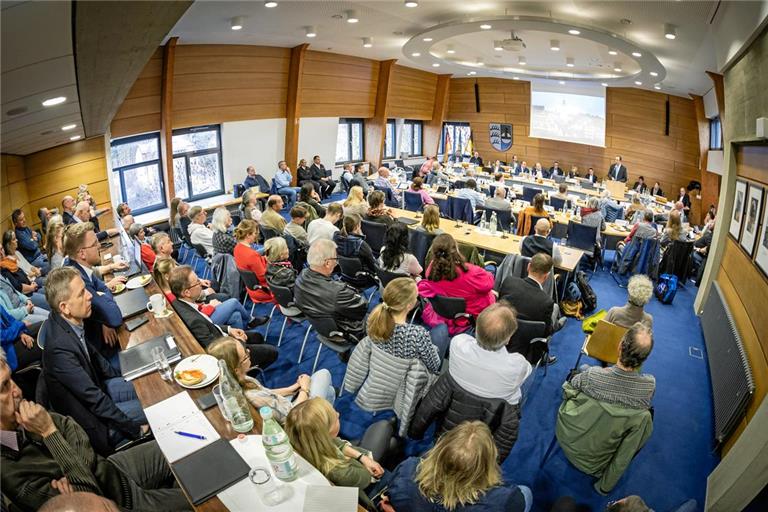 Bei der Wahl des neuen Dezernatsleiters im März 2023 waren die Tische im Backnanger Gemeinderat gut besetzt.Foto: Alexander Becher