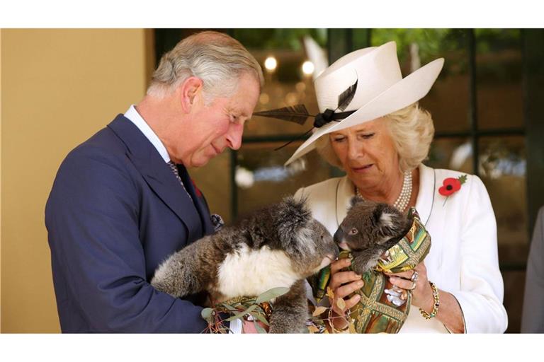 Bei einem Besuch in Australien 2012 begrüßte Charles, damals noch Thronfolger, auch Koalas.