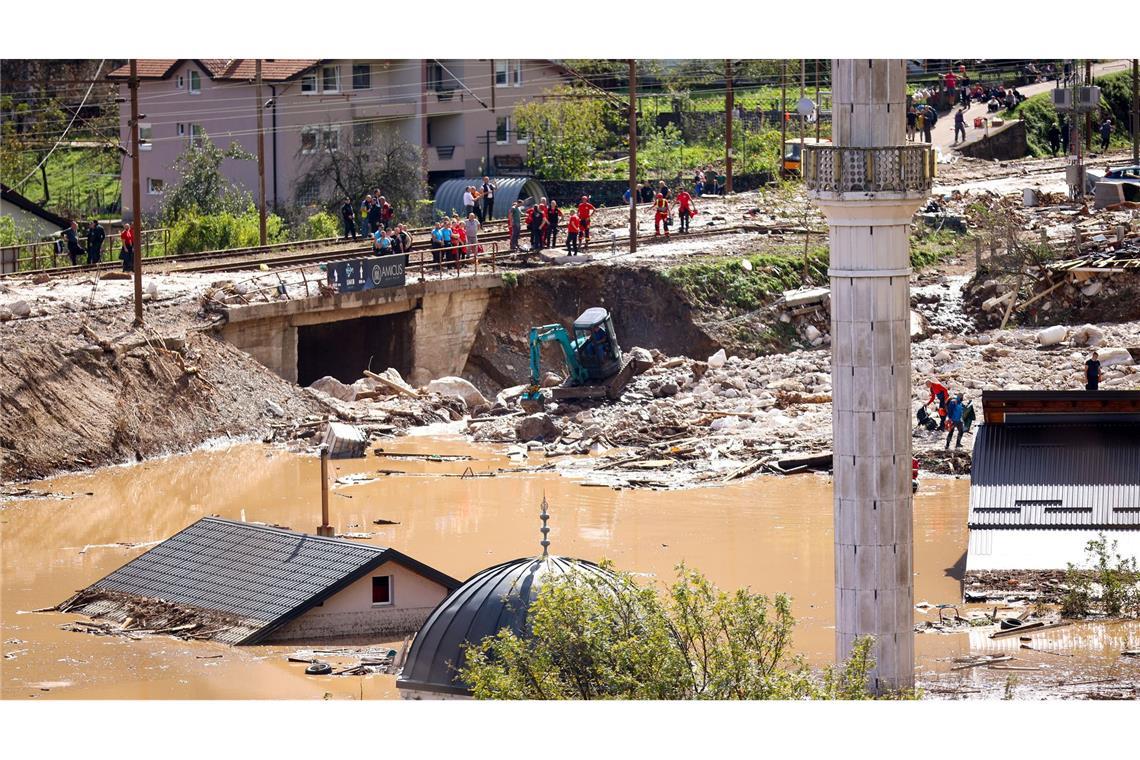 Bei Überschwemmungen und Erdrutschen in Bosnien-Herzegowina kamen mindestens 18 Menschen ums Leben (Foto aktuell).