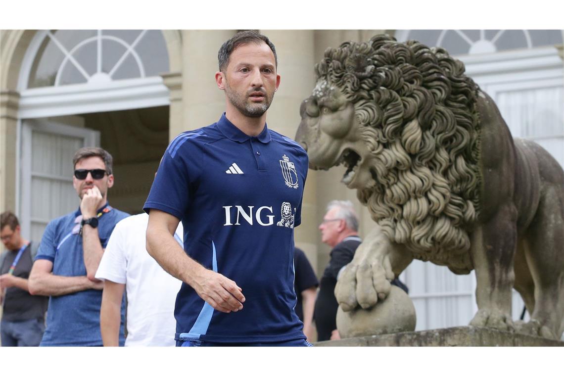 Belgiens Trainer Domenico Tedesco bei der EM 2024 in Ludwigsburg. Das Verhältnis zu Torhüter Courtois war wegen eines Streits um die Kapitänsbinde angespannt.