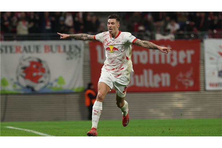 Benjamin Sesko traf für RB Leipzig zum entscheidenden 1:0 gegen den VfL Wolfsburg.