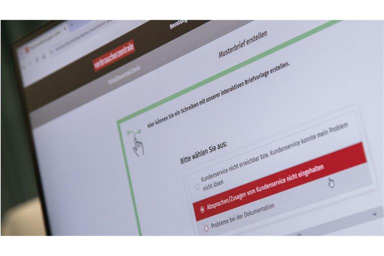 Beschwerde leicht gemacht: Mit dem Online-Musterbriefgenerator der Verbraucherzentralen.