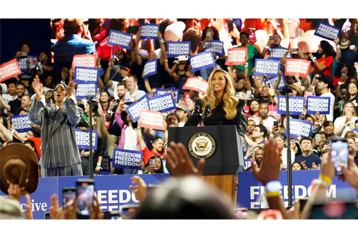 Beyonce macht im US-Wahlkampf Stimmung für die demokratische Präsidentschaftskandidatin Harris.