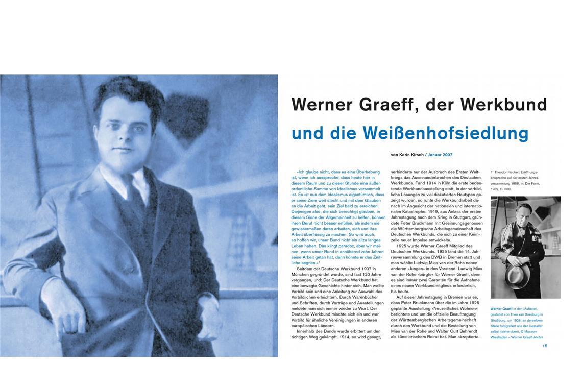 Blick ins Buch: Spannend ist der Text von Karin Kirsch über Werner Graeff, ebenso . . .