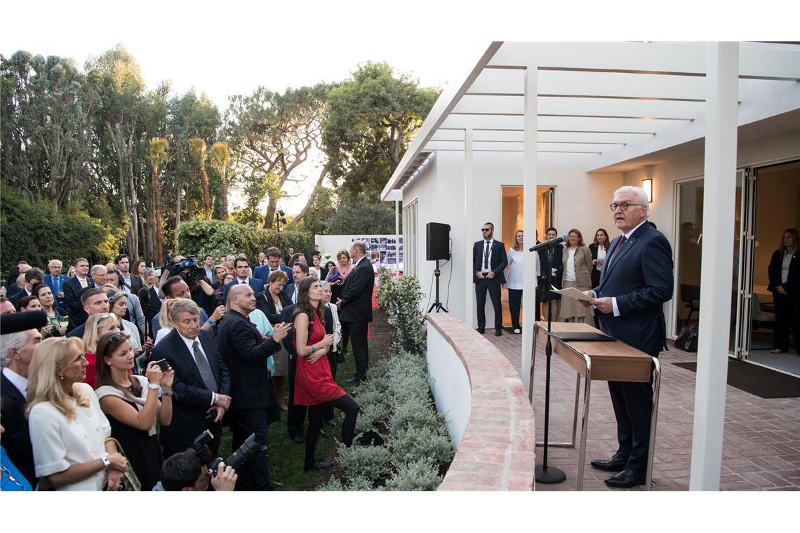 Bundespräsident Frank-Walter Steinmeier bei der Eröffnung vom Thomas Mann House (TMH) am 18. Juni 2018. (Archivbild)