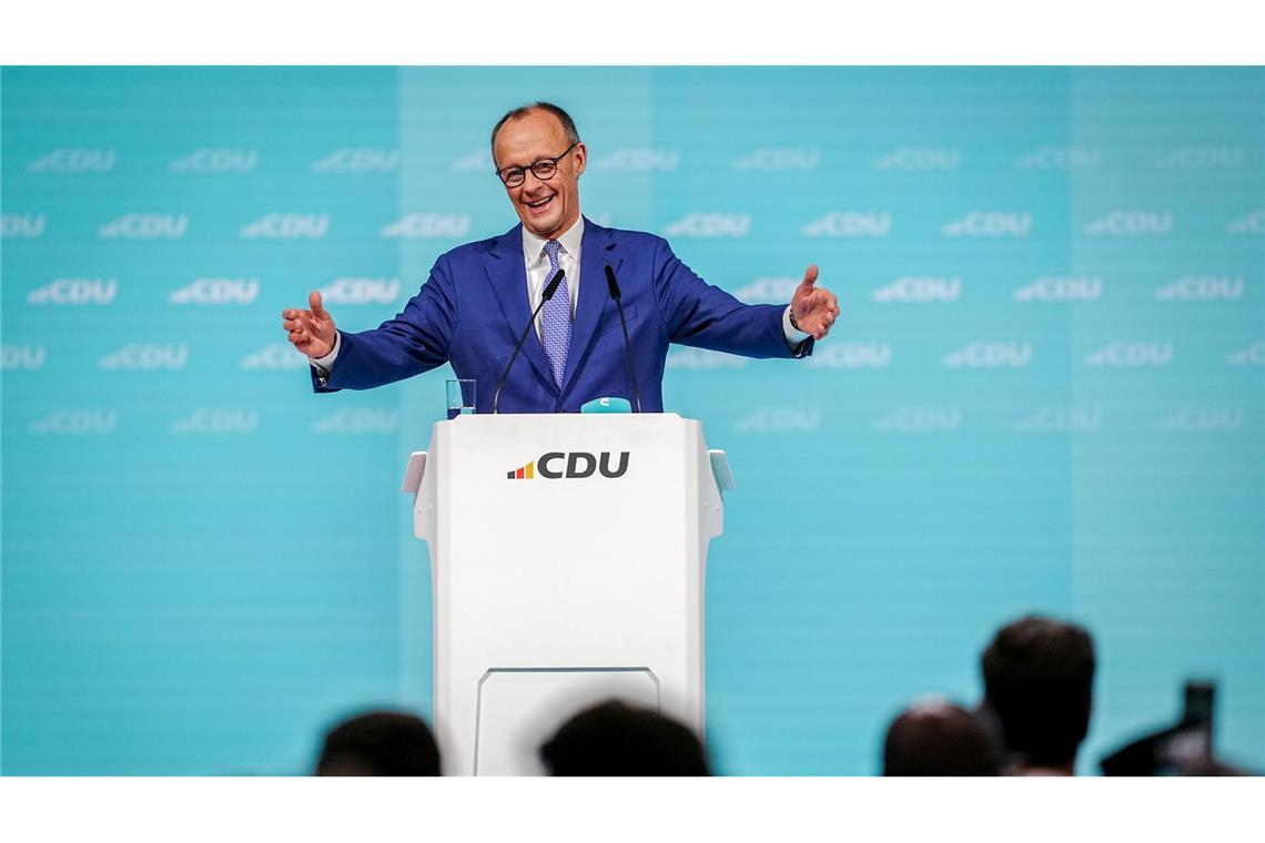 CDU-Chef Merz eröffnete den Parteitag.