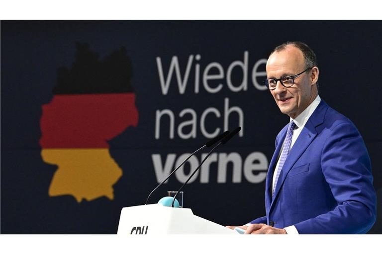 CDU-Kanzlerkandidat Friedrich Merz beim Parteitag in Berlin.