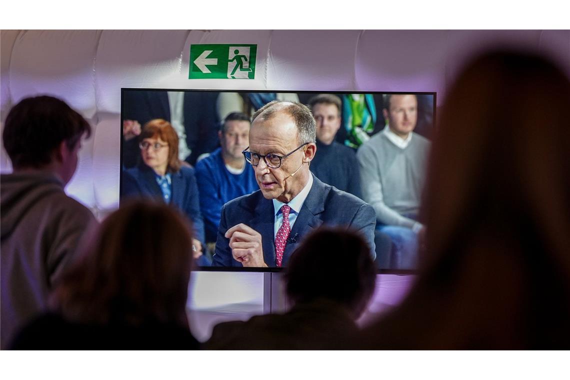 CDU-Kanzlerkandidat Friedrich Merz stellte sich ebenso wie die anderen Kanzlerkandidaten Bürgerfragen in der ARD-„Wahlarena“