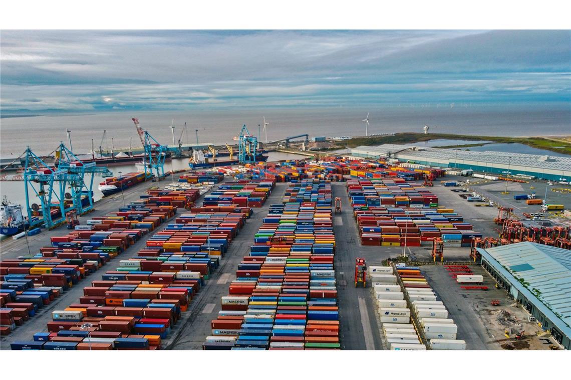 Container im Hafen von Liverpool: Großbritannien ist seit 2021 nicht mehr Mitglied des EU-Binnenmarkts und der Zollunion.