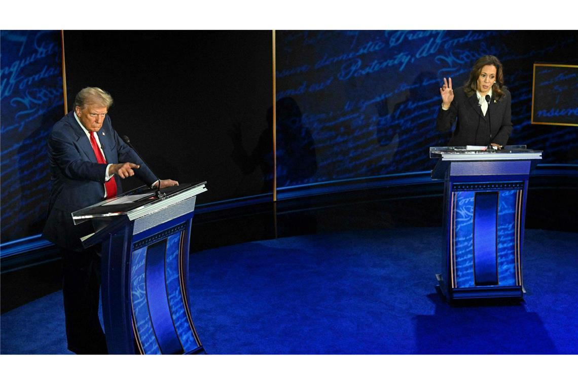 Das Auswärtige Amt kontert Trump-Aussagen von TV-Duell mit Harris. (Archivbild)