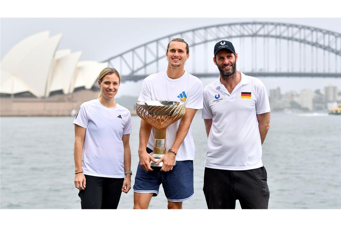 Das deutsche Team um Alexander Zverev (Mitte) gewann 2024 den United Cup.