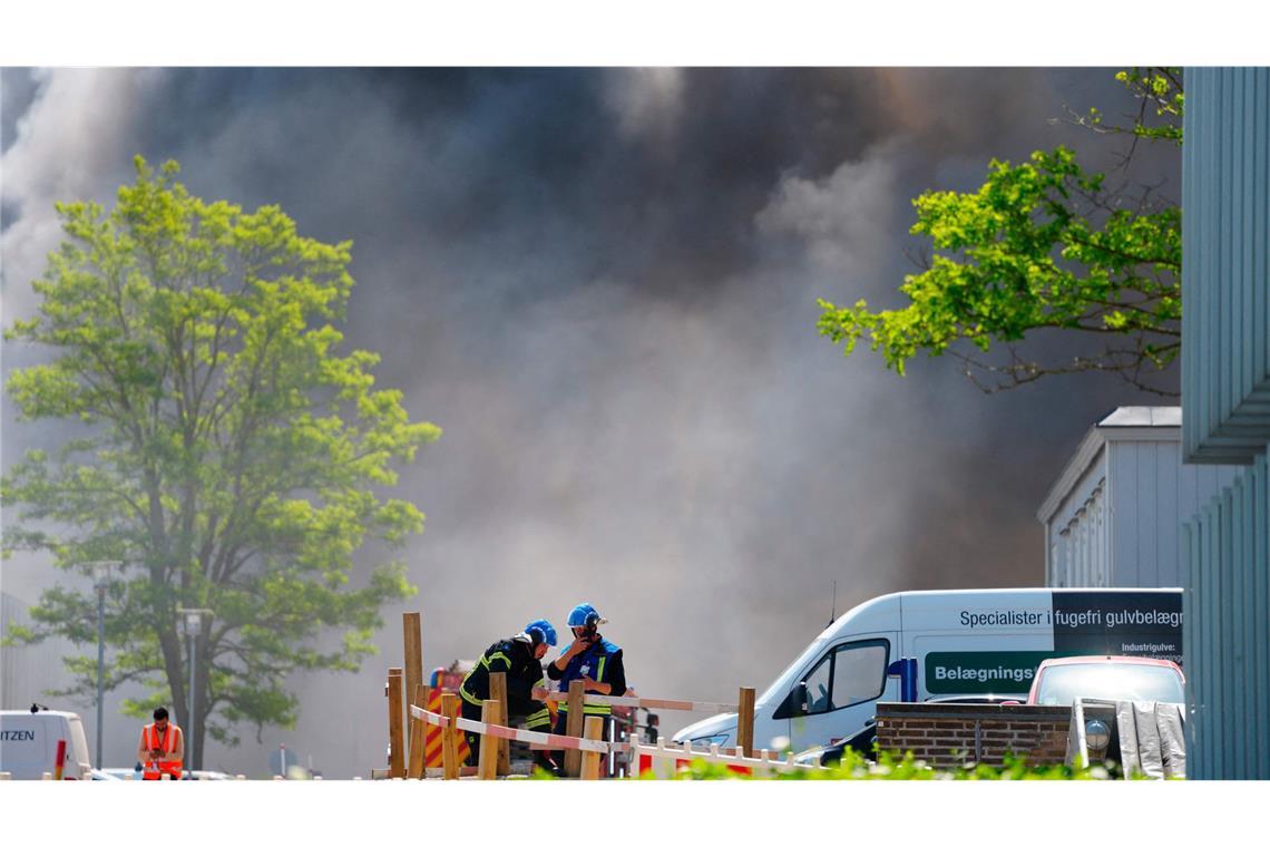 Das Feuer soll in einem Container auf einer Baustelle des Medikamentenherstellers ausgebrochen sein.