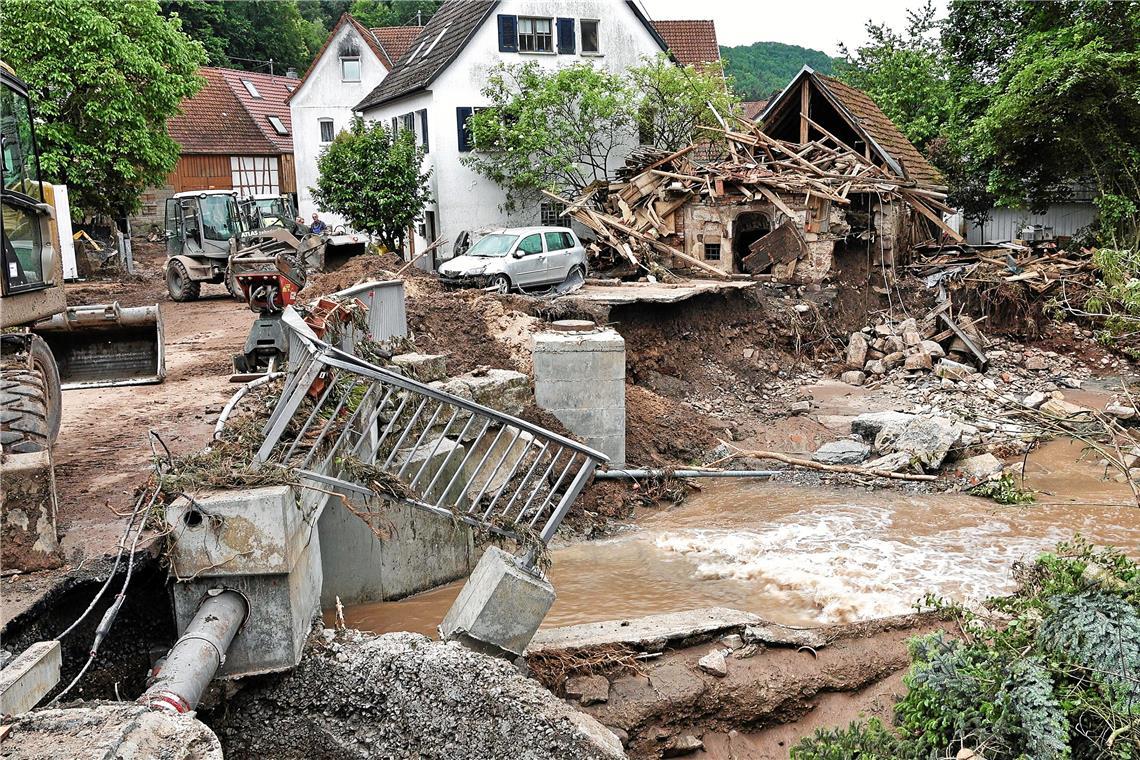 Das Hochwasser Anfang Juni hat Rudersberg hart getroffen. Foto: 7aktuell/Kevin Lermer