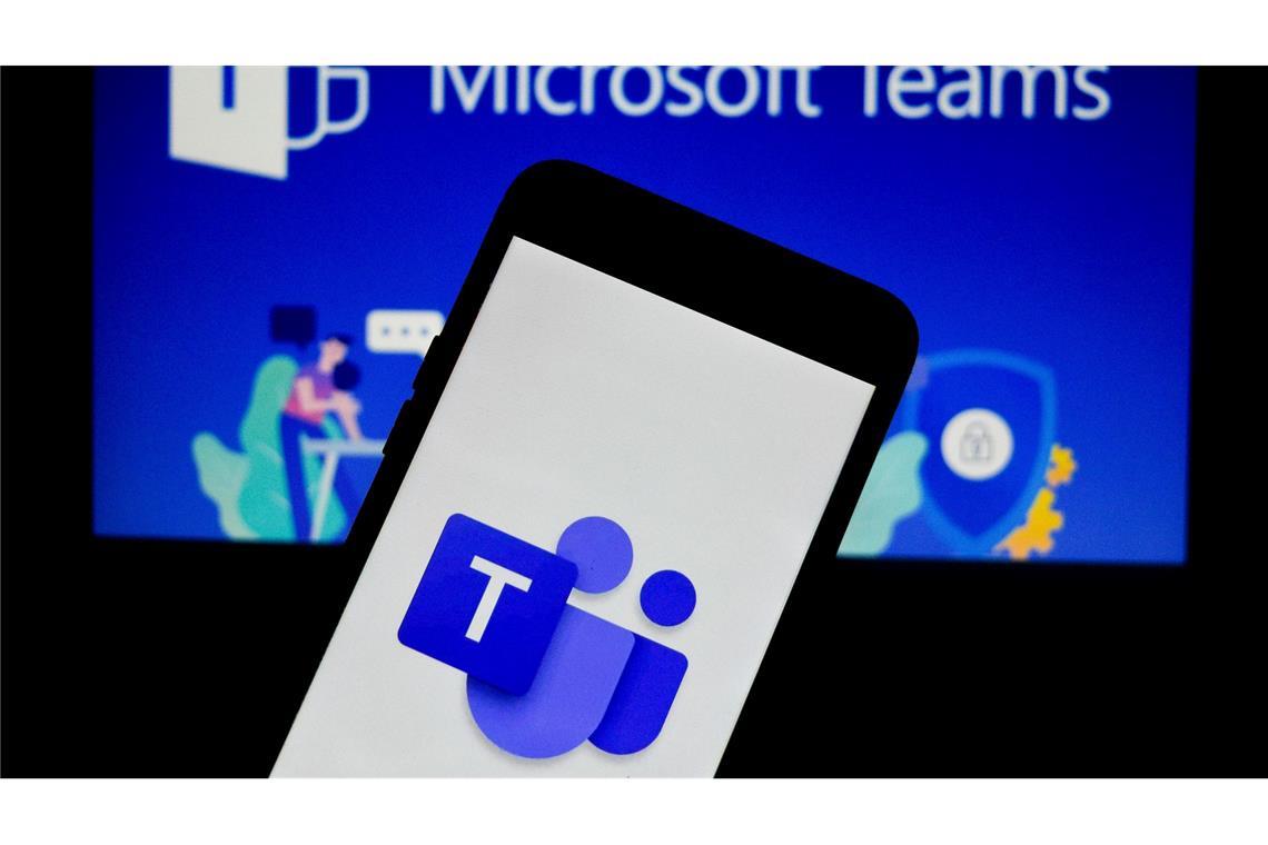 Das Logo der Kommunikationsanwendung Teams von Microsoft ist auf einem Handy zu sehen.