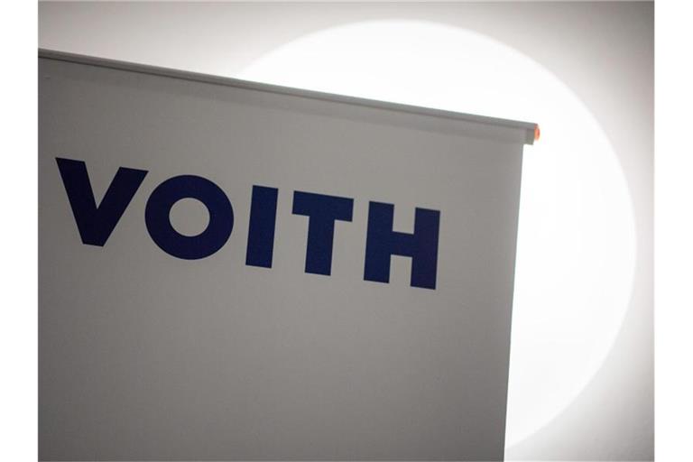 Das Logo des Maschinenbauunternehmens Voith. Foto: Sebastian Gollnow/dpa/Archivbild