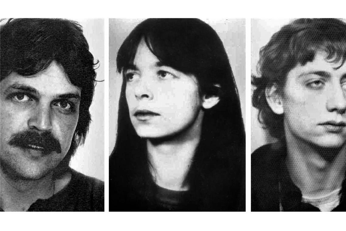 Das Trio war seit 30 Jahren auf der Flucht: Ernst-Volker Staub (l.), Daniela Klette (Mitte) und Burkhard Garweg (r.) . Nun ist Klette gefasst worden.