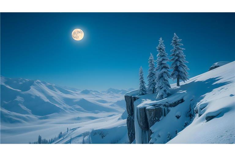 Den Februarvollmond nennen die Algonquin, eines der indianischen Völker Kanadas, Schneemond.