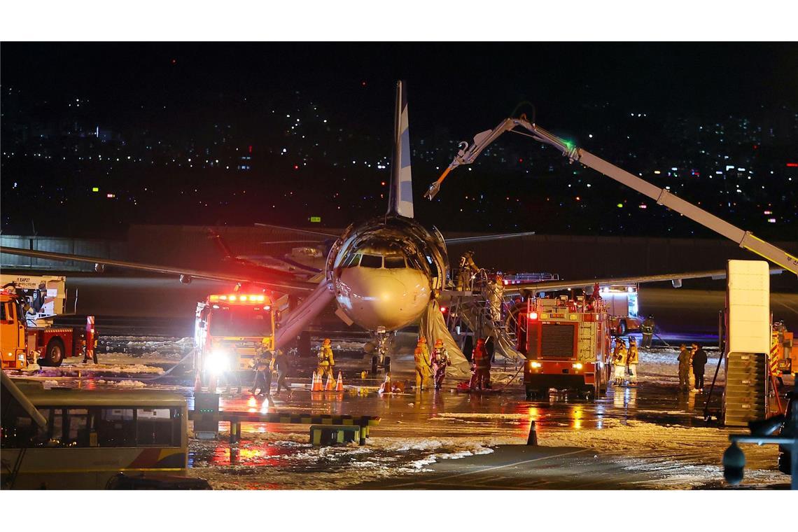 Der Brand ereignete sich am Flughafen der Stadt Busan.