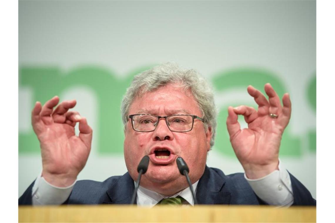 Der Grünen-Europaabgeordnete Reinhard Bütikofer spricht in Berlin. Foto: Gregor Fischer/dpa/Archivbild