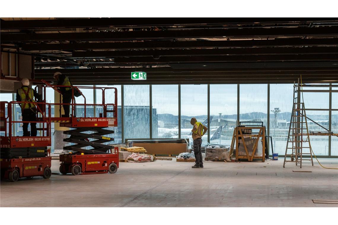 Der Innenausbau des Terminal 3 schreitet voran.