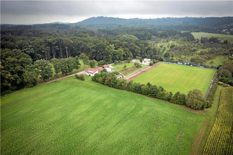 Der neue Naturrasenplatz soll angrenzend an den bestehenden Sportplatz in Kleinaspach errichtet werden. Foto: Alexander Becher