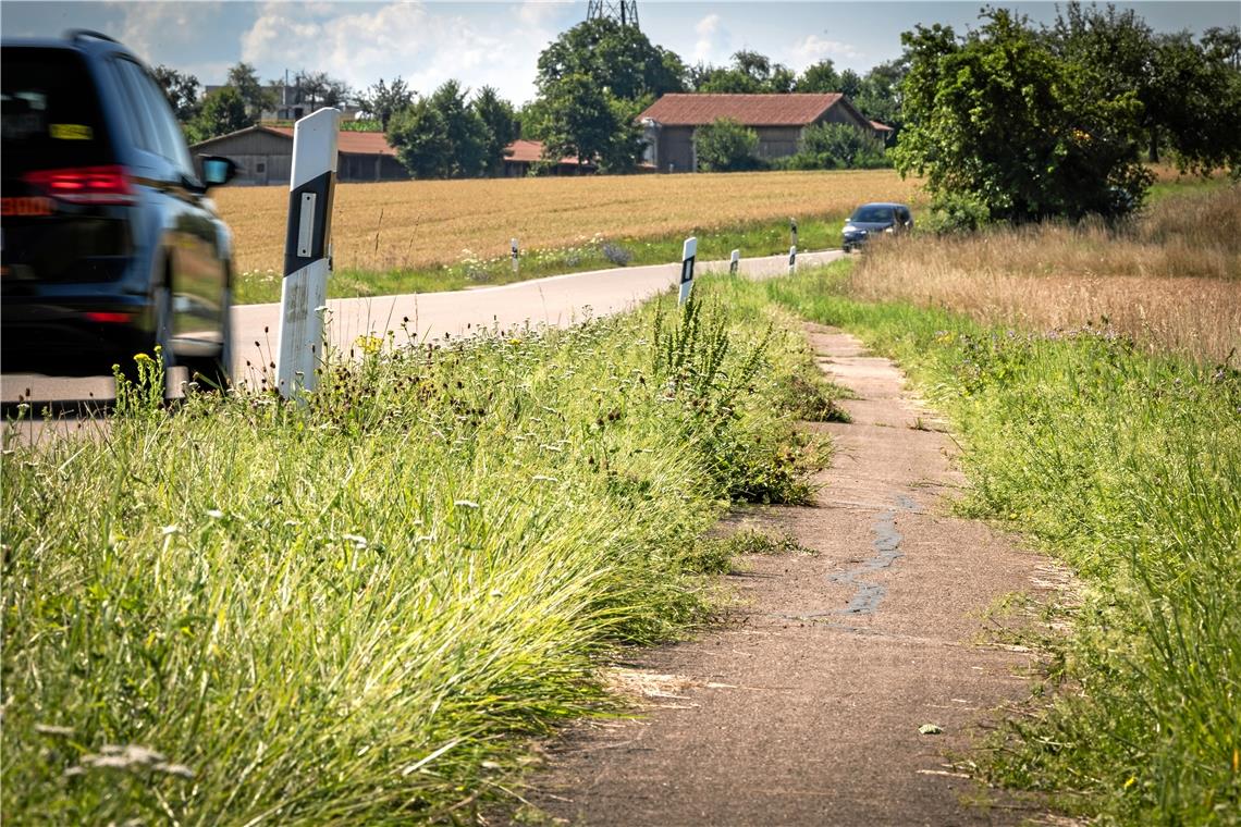 Radweg an der K1846 wird ausgebaut Der Rad- und Gehweg entlang der K1846 zwischen Burgstetten und Leutenbach wird bald auf Vordermann gebracht. Foto: Alexander Becher