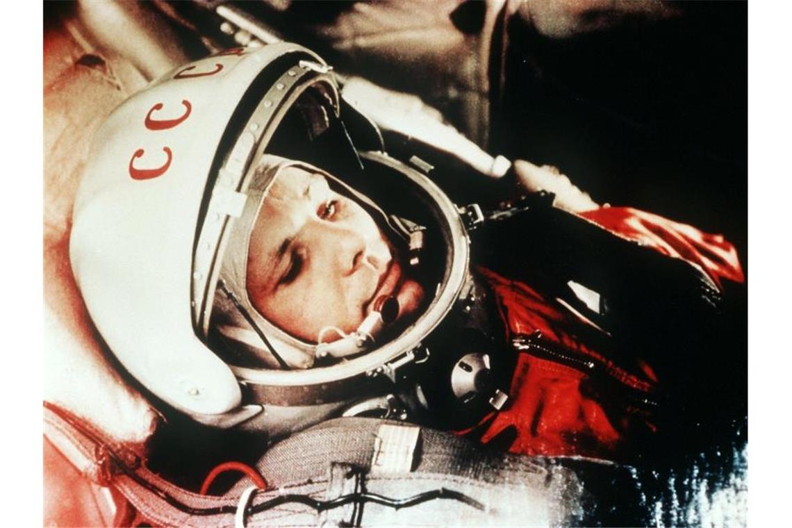 Der sowjetische Kosmonaut Juri Gagarin, kurz vor dem Start zum ersten bemannten Weltraumflug vom Weltraumbahnhof Baikonur aus. Foto: Lehtikuva/Archiv