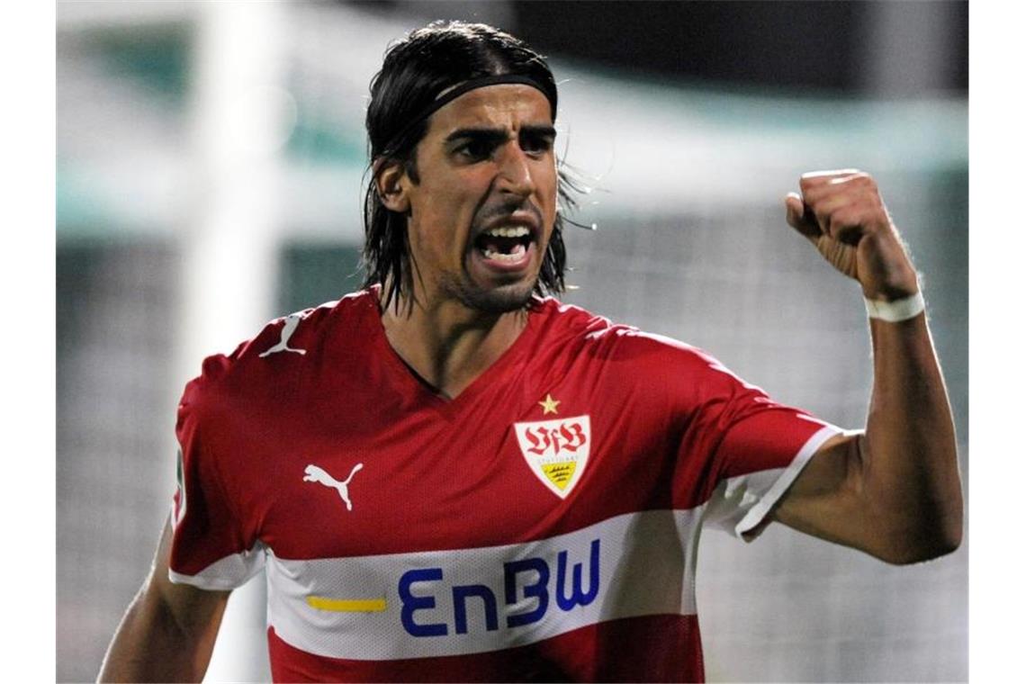 Khedira vor Rückkehr nach Stuttgart „mit vielen Emotionen“ Der Stuttgarter Sami Khedira jubelt bei einem Tor. Foto: picture alliance / Maurizio Gambarini/dpa/Archivbild