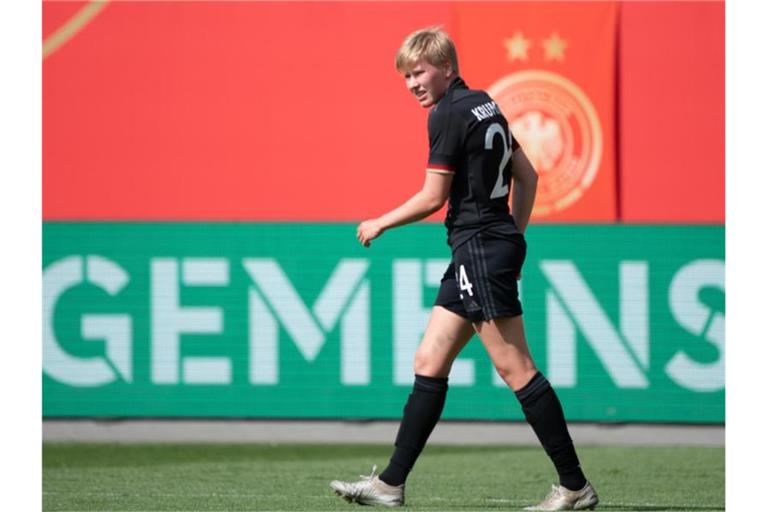 Deutschlands Spielerin Paulina Krumbiegel. Foto: Sebastian Gollnow/dpa/Archivbild