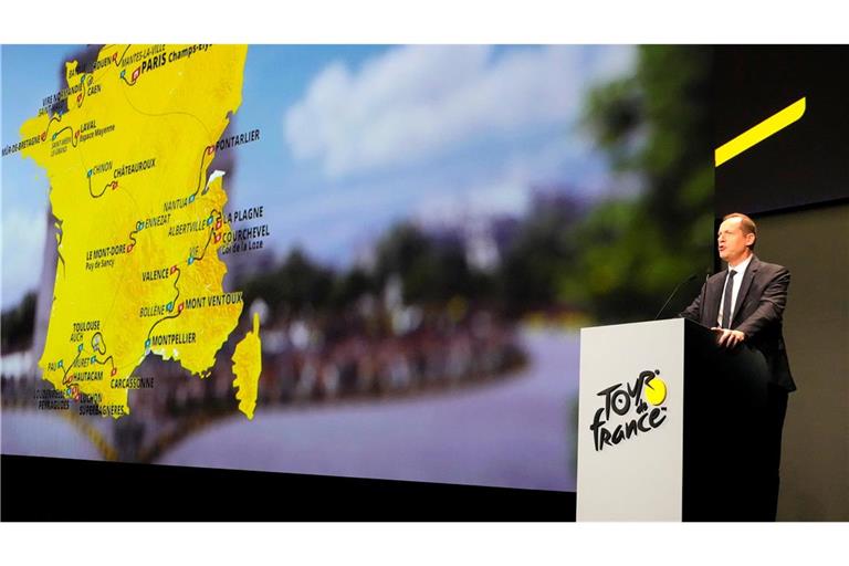 Die 112. Tour de France: Tour-Chef Christian Prudhomme stellt die Strecke der nächsten Frankreich-Rundfahrt vor.